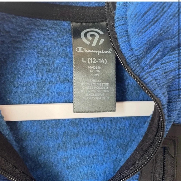 Boys Champion Blue black size large 12/14 pullover - Picture 2 of 3